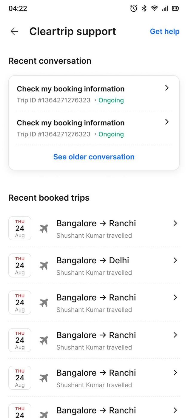 Cleartrip Support home