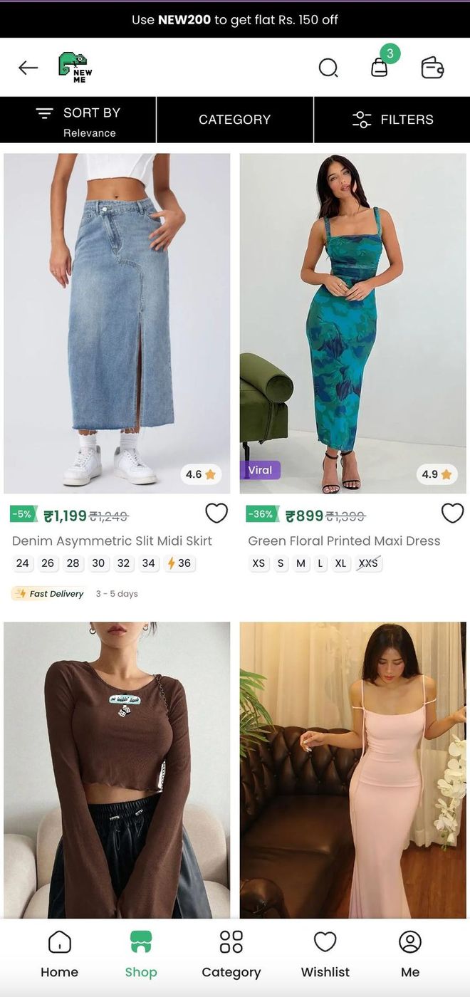 Competitor app listing page