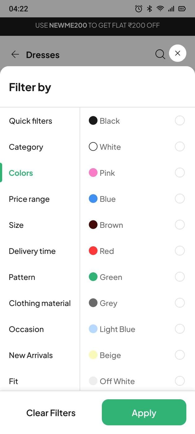 Colour filter panel