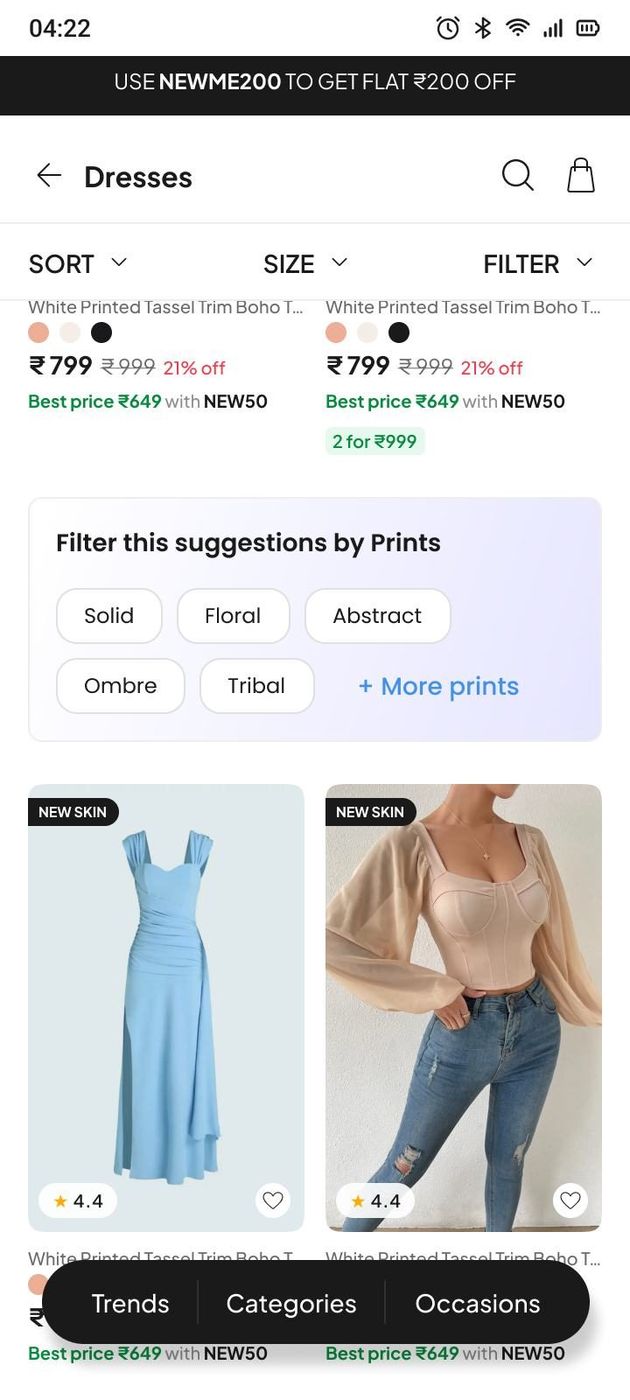 Mid-scroll print suggestions